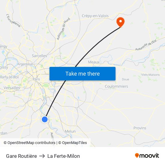 Gare Routière to La Ferte-Milon map