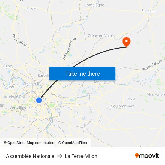 Assemblée Nationale to La Ferte-Milon map