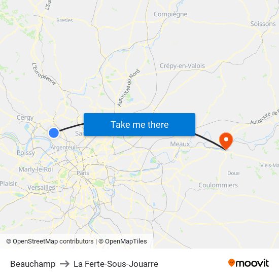 Beauchamp to La Ferte-Sous-Jouarre map