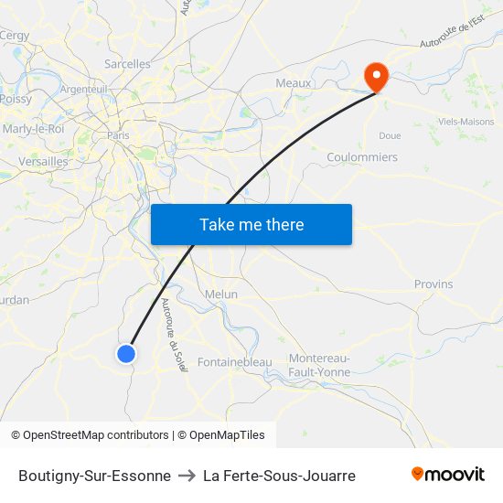 Boutigny-Sur-Essonne to La Ferte-Sous-Jouarre map