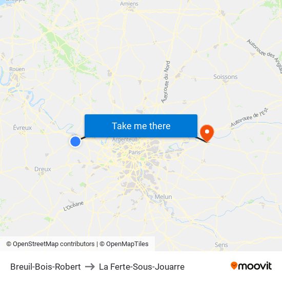 Breuil-Bois-Robert to La Ferte-Sous-Jouarre map