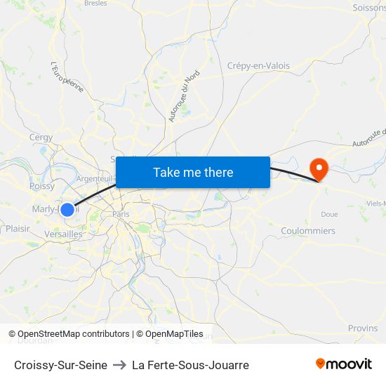 Croissy-Sur-Seine to La Ferte-Sous-Jouarre map