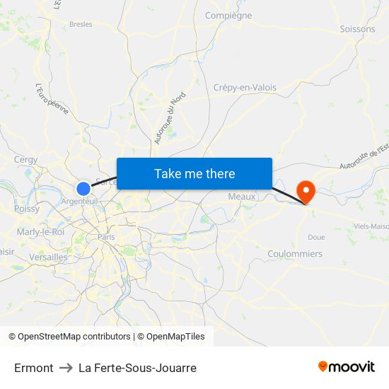 Ermont to La Ferte-Sous-Jouarre map