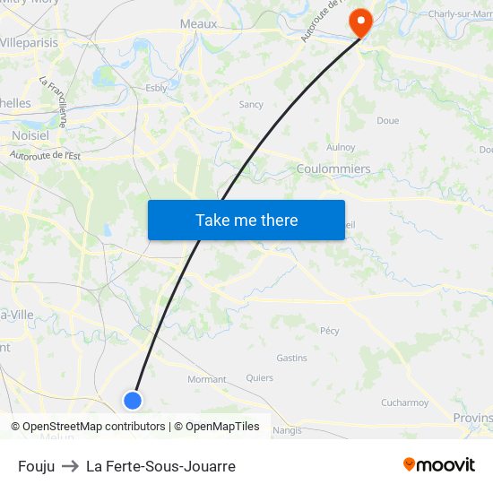 Fouju to La Ferte-Sous-Jouarre map