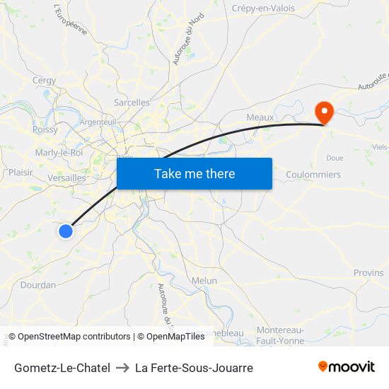 Gometz-Le-Chatel to La Ferte-Sous-Jouarre map