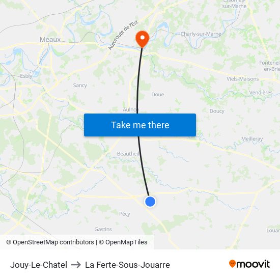 Jouy-Le-Chatel to La Ferte-Sous-Jouarre map