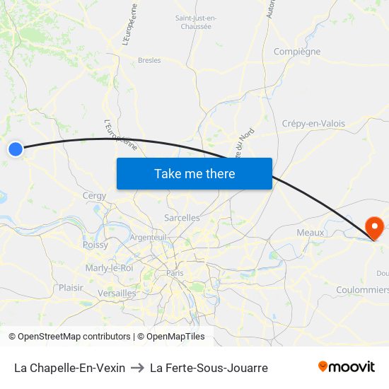 La Chapelle-En-Vexin to La Ferte-Sous-Jouarre map