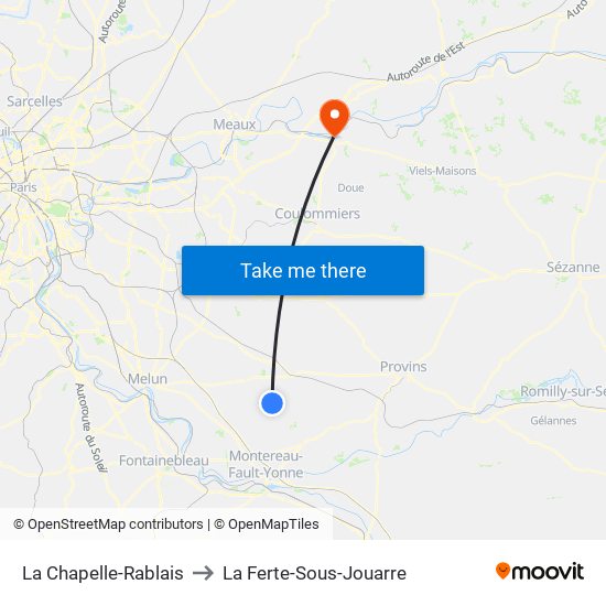 La Chapelle-Rablais to La Ferte-Sous-Jouarre map