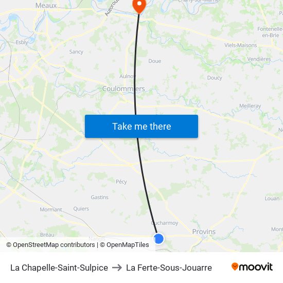 La Chapelle-Saint-Sulpice to La Ferte-Sous-Jouarre map