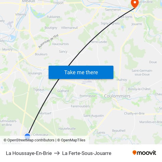 La Houssaye-En-Brie to La Ferte-Sous-Jouarre map
