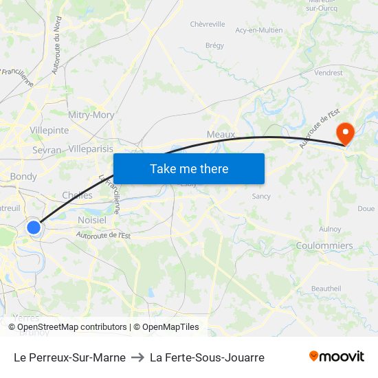 Le Perreux-Sur-Marne to La Ferte-Sous-Jouarre map