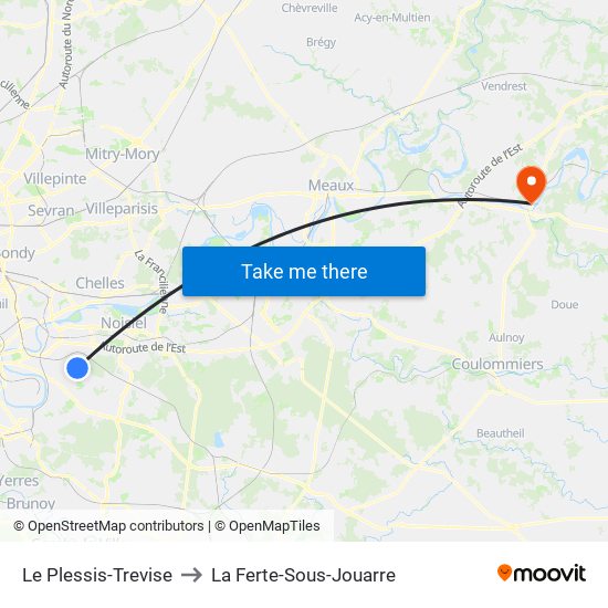 Le Plessis-Trevise to La Ferte-Sous-Jouarre map