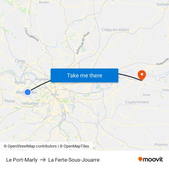 Le Port-Marly to La Ferte-Sous-Jouarre map