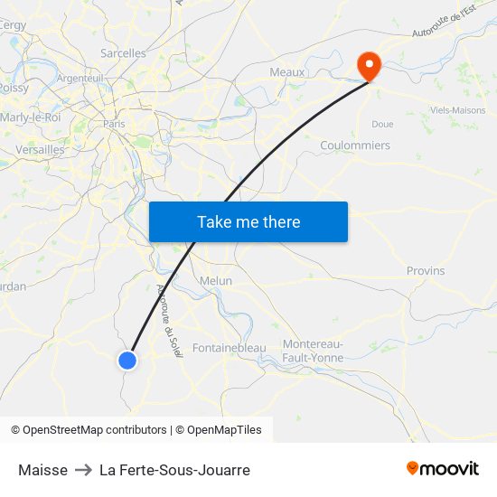 Maisse to La Ferte-Sous-Jouarre map