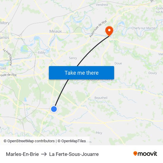 Marles-En-Brie to La Ferte-Sous-Jouarre map