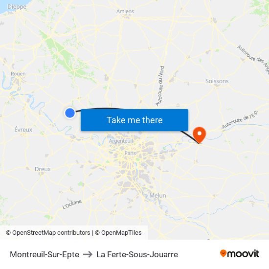 Montreuil-Sur-Epte to La Ferte-Sous-Jouarre map