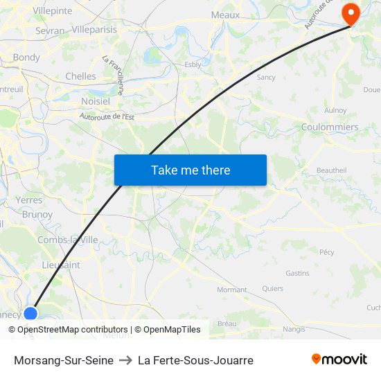 Morsang-Sur-Seine to La Ferte-Sous-Jouarre map