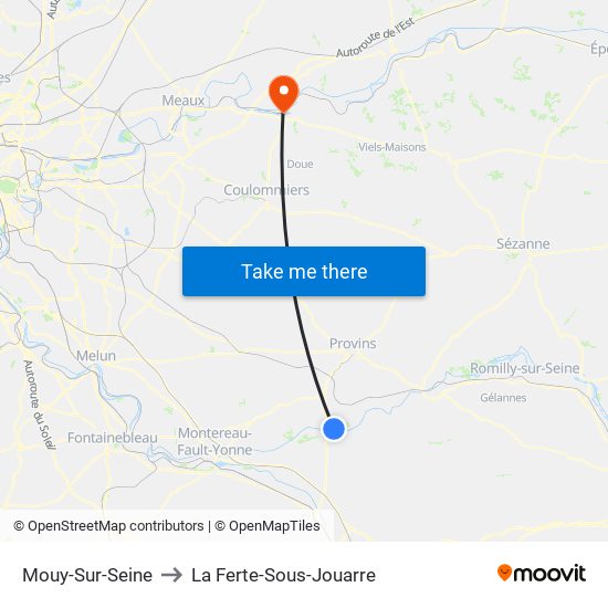 Mouy-Sur-Seine to La Ferte-Sous-Jouarre map