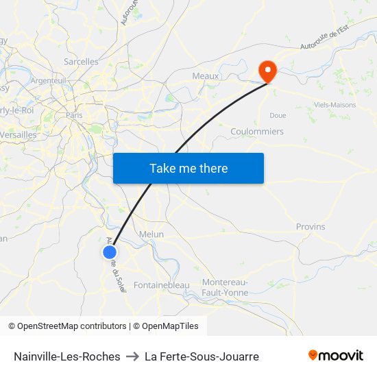 Nainville-Les-Roches to La Ferte-Sous-Jouarre map