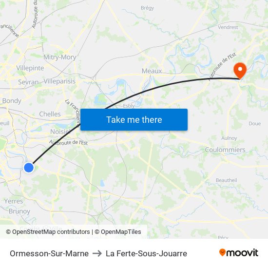 Ormesson-Sur-Marne to La Ferte-Sous-Jouarre map