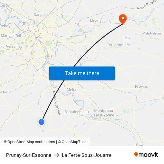 Prunay-Sur-Essonne to La Ferte-Sous-Jouarre map
