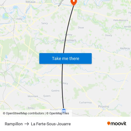 Rampillon to La Ferte-Sous-Jouarre map