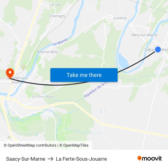 Saacy-Sur-Marne to La Ferte-Sous-Jouarre map
