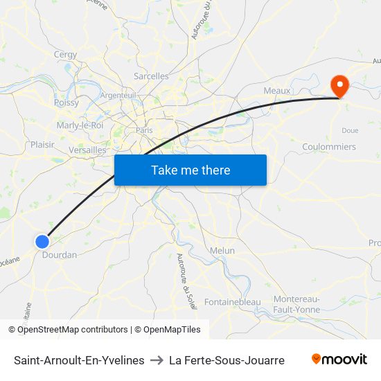 Saint-Arnoult-En-Yvelines to La Ferte-Sous-Jouarre map