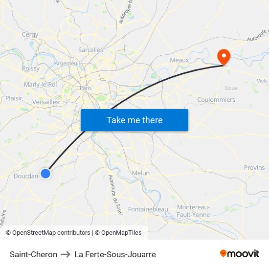 Saint-Cheron to La Ferte-Sous-Jouarre map