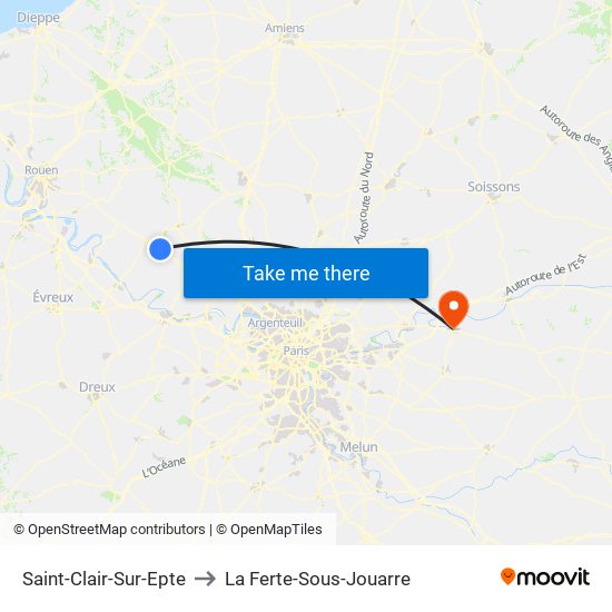Saint-Clair-Sur-Epte to La Ferte-Sous-Jouarre map