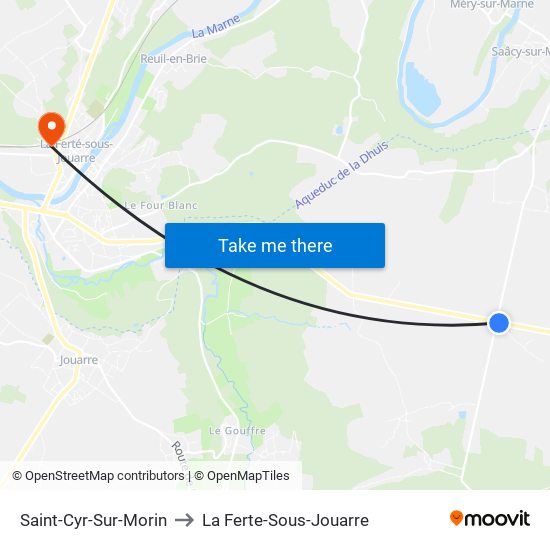Saint-Cyr-Sur-Morin to La Ferte-Sous-Jouarre map