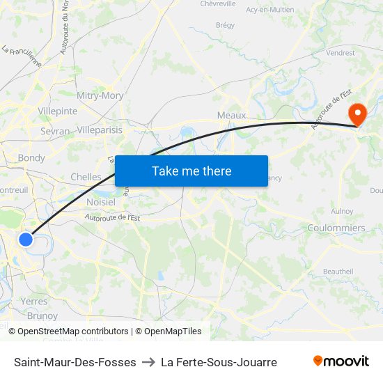 Saint-Maur-Des-Fosses to La Ferte-Sous-Jouarre map