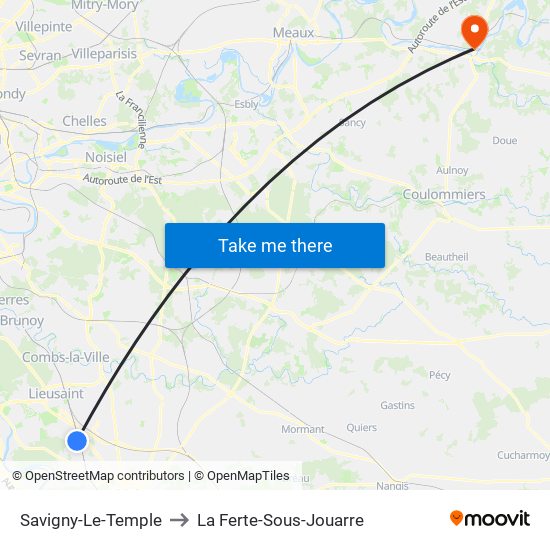 Savigny-Le-Temple to La Ferte-Sous-Jouarre map