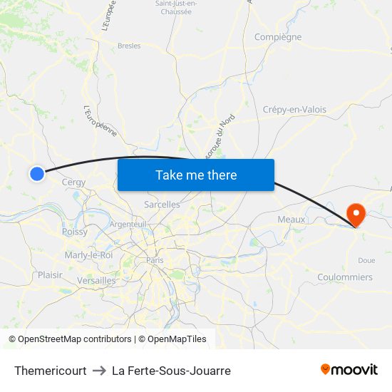 Themericourt to La Ferte-Sous-Jouarre map