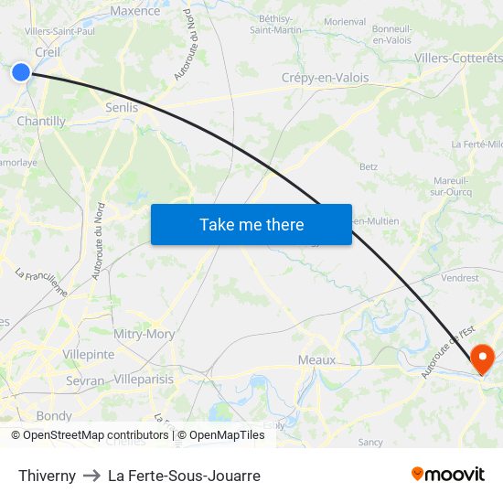 Thiverny to La Ferte-Sous-Jouarre map