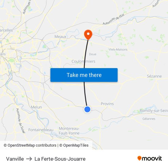 Vanville to La Ferte-Sous-Jouarre map