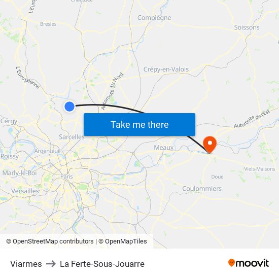 Viarmes to La Ferte-Sous-Jouarre map