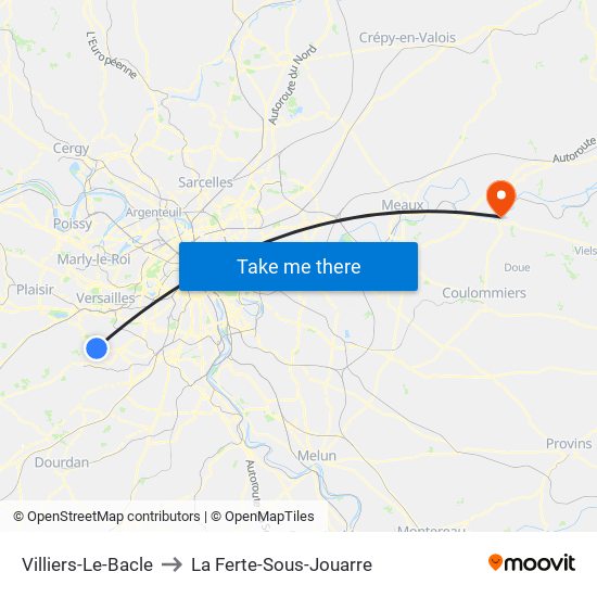 Villiers-Le-Bacle to La Ferte-Sous-Jouarre map