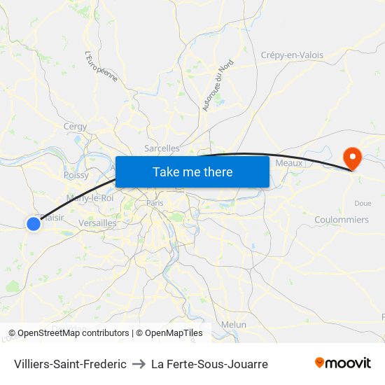 Villiers-Saint-Frederic to La Ferte-Sous-Jouarre map