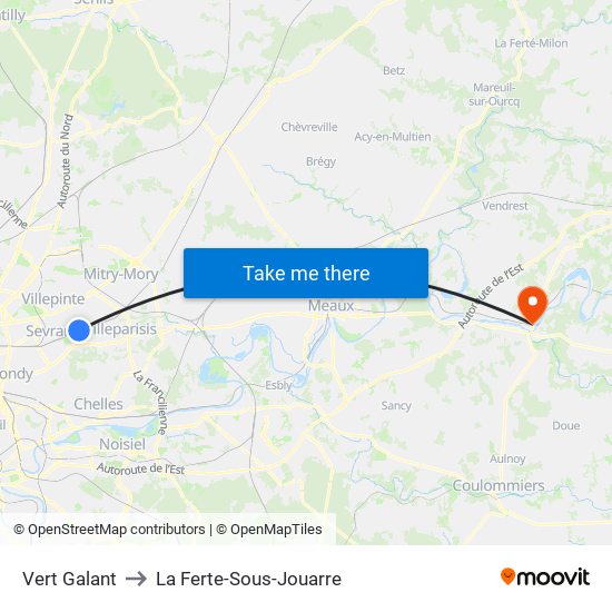 Vert Galant to La Ferte-Sous-Jouarre map