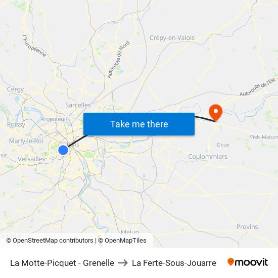 La Motte-Picquet - Grenelle to La Ferte-Sous-Jouarre map