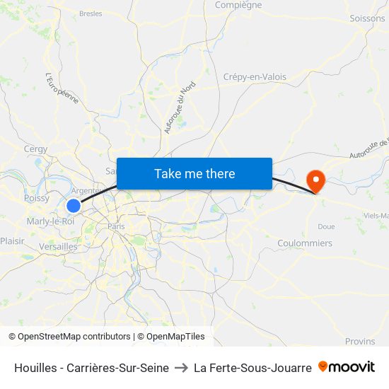 Houilles - Carrières-Sur-Seine to La Ferte-Sous-Jouarre map