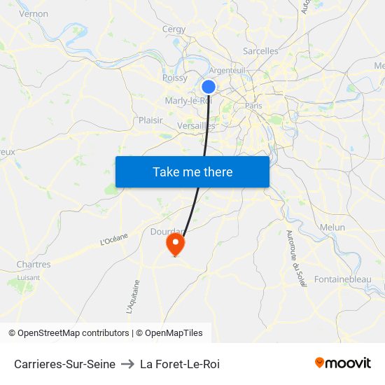 Carrieres-Sur-Seine to La Foret-Le-Roi map