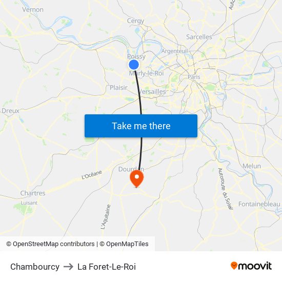 Chambourcy to La Foret-Le-Roi map