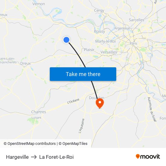 Hargeville to La Foret-Le-Roi map