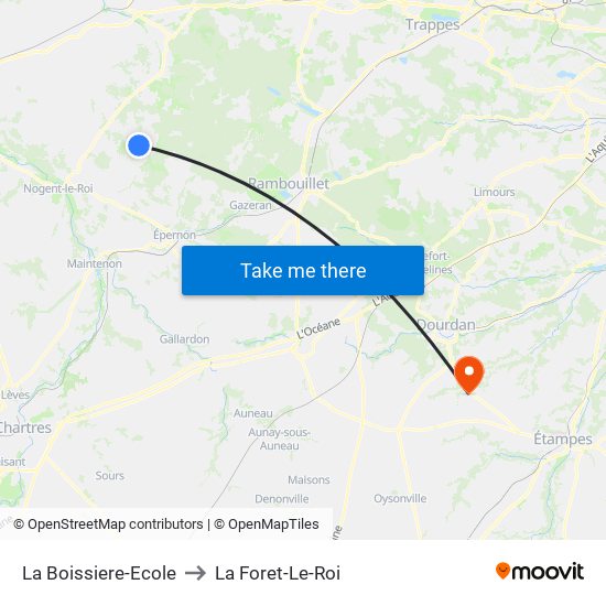 La Boissiere-Ecole to La Foret-Le-Roi map