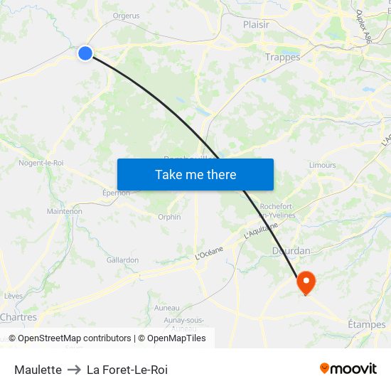 Maulette to La Foret-Le-Roi map