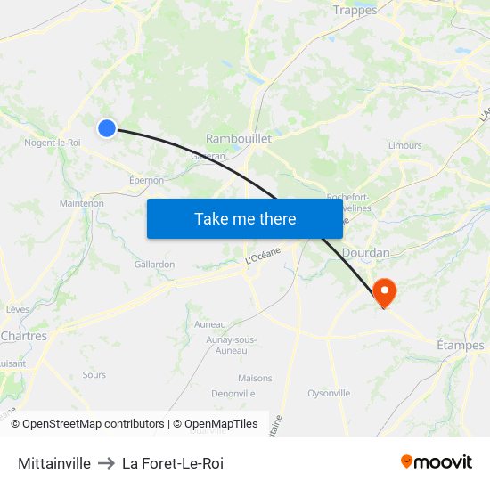 Mittainville to La Foret-Le-Roi map