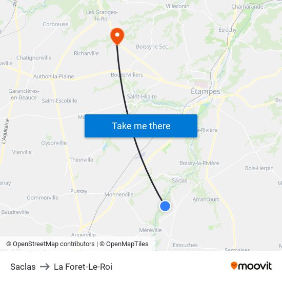 Saclas to La Foret-Le-Roi map
