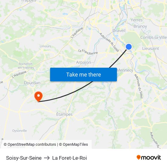 Soisy-Sur-Seine to La Foret-Le-Roi map